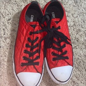 Red quilted style converse